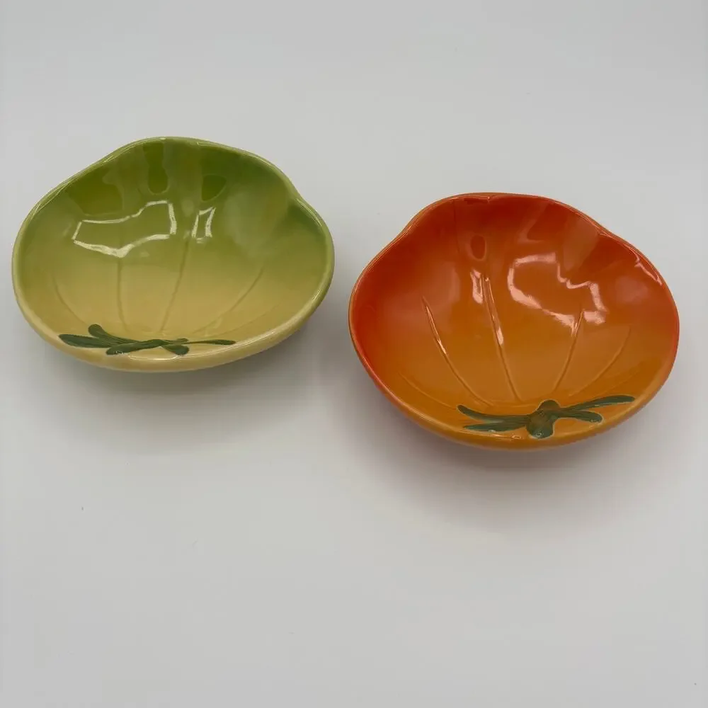 Williams Sonoma Vintage Ceramic Heirloom Tomato Dish Dip Salsa qty 2 replacement